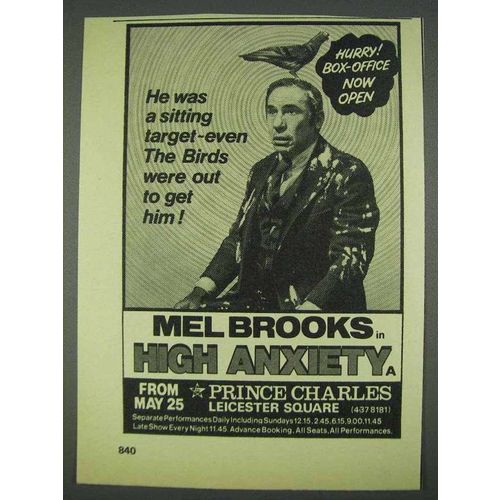 1978 Mel Brooks High Anxiety Movie Ad - The Birds