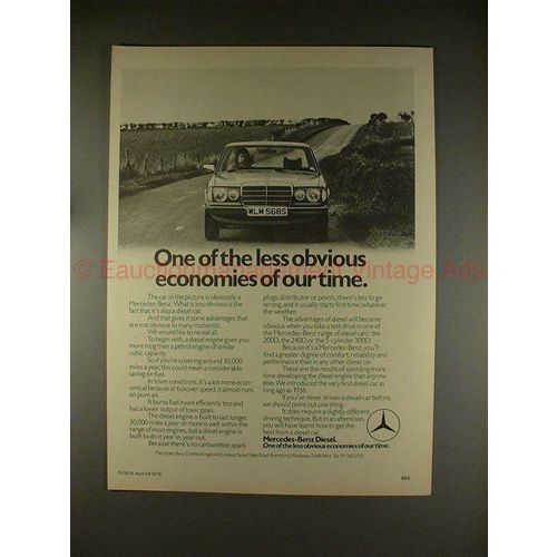 1978 Mercedes Diesel Car Ad - Less Obvious Economies!!