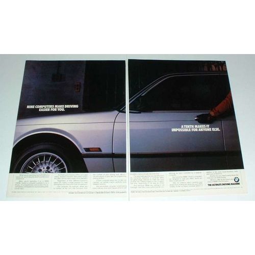 1986 BMW 735iSE Car Ad - Computers Make Driving Easier