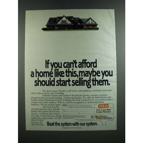 1986 Better Homes and Gardens Real Estate Service Ad - Can't Afford