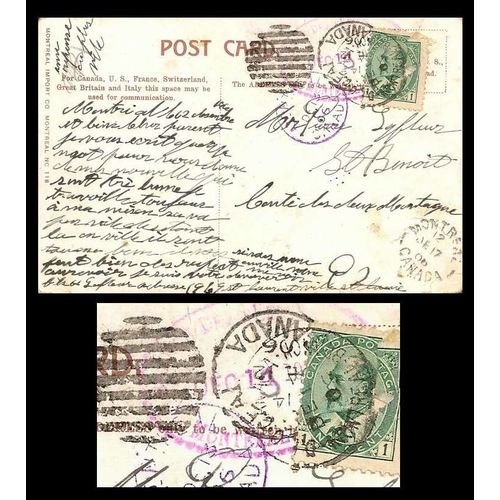 Canada Montreal Dead Letter (DLO) to Quebec 1906