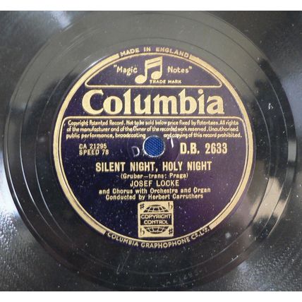 Josef Locke - Adeste Fideles / Silent Night Holy Night 78 rpm Columbia