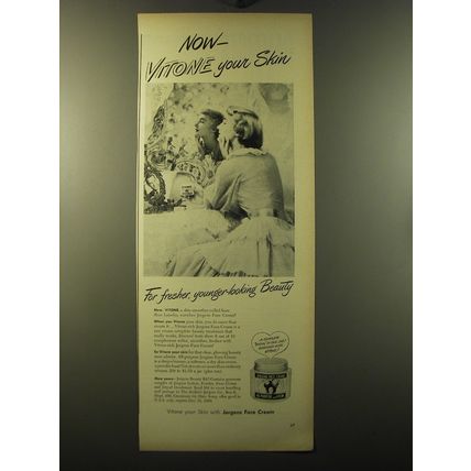 1949 Jergens Face Cream Ad - Now Vitone your skin