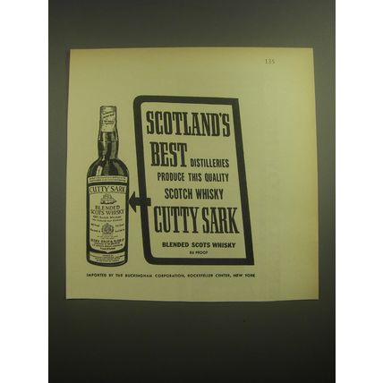 1958 Cutty Sark Scotch Ad - Scotland's best distilleries produce this quality