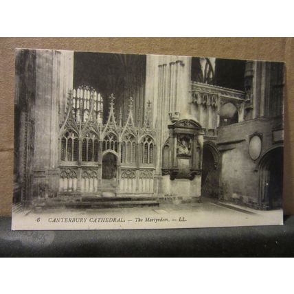 THE MARTYRDOM, CANTERBURY CATHEDRAL unused antique postcard =