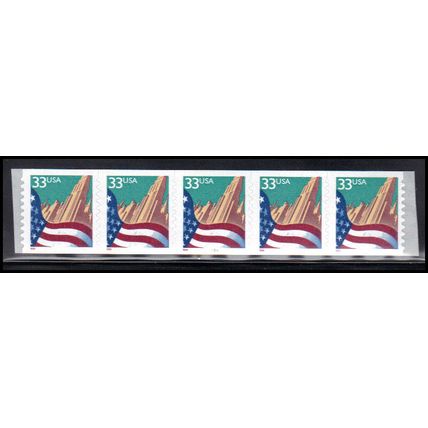 3281c 33c U.S. Flag Over City Very Fine MNH PNC 5555/5 KA9380