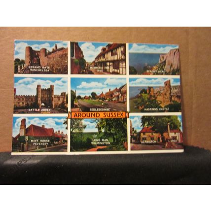 multiview, AROUND SUSSEX county unused postcard by Elgate =