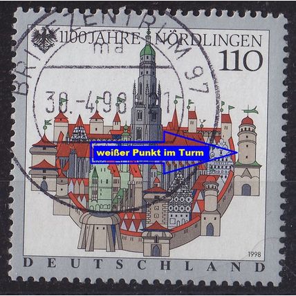 GERMANY BUND [1998] MiNr 1965 F4,I ( O/used ) [01] Bauwerke Plattenfehler