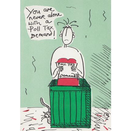Poll Tax Demand Anti Margaret Thatcher Postcard