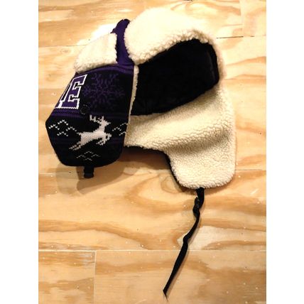 Baltimore Purple/Black Sherpa Hunter O/S Winter Design Cap w/Ear Flaps
