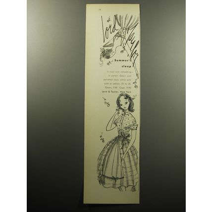1957 Lord & Taylor Night Gown and Coat Advertisement - Summer's sleep