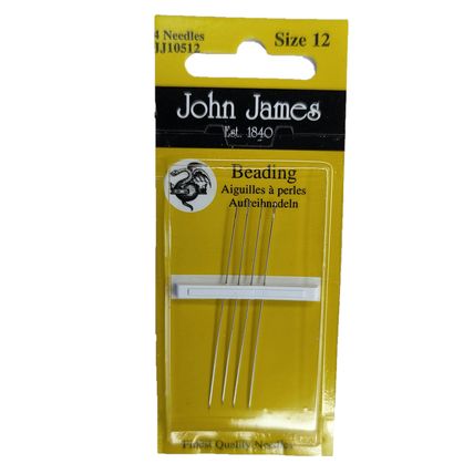 Pack of john James Beading needles size 12 jeweller making beading craft JJ1