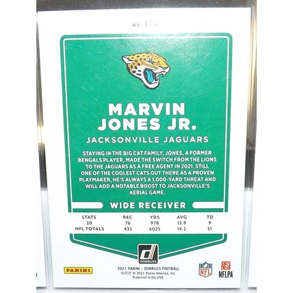 2021 Panini Donruss MARVIN JONES JR (Jaguars) Press Proof Blue #174
