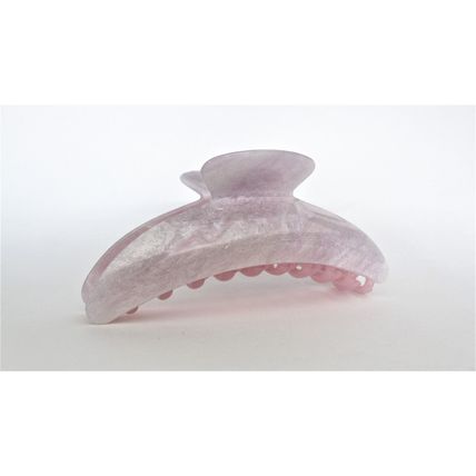 Large long lavender pink and white glitter hair claw clip for thick hair