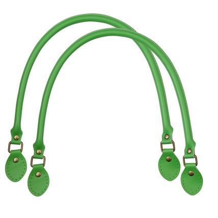 Pair Of Genuine Leather Replacent Bag Handbag Handles (Green - 50cm)