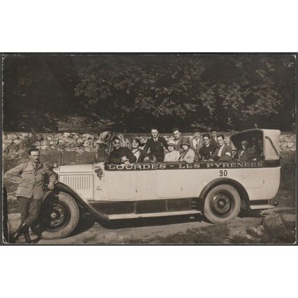 Charabanc, Lourdes et Les Pyrenees, 1929 - Photo CPA