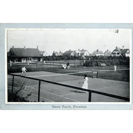 Battle of the Sexes Cleveleys Tennis Courts Lancashire Old 1910 Postcard