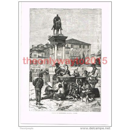 Statue of Bartolomeo Colleoni, Venice, Italy, Book Illustration (Print), c1891