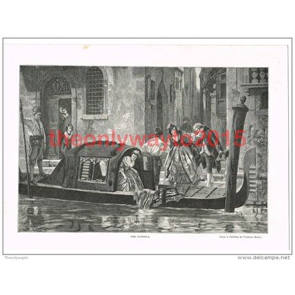 Gondola, Venice, Italy, Book Illustration (Print), c1891