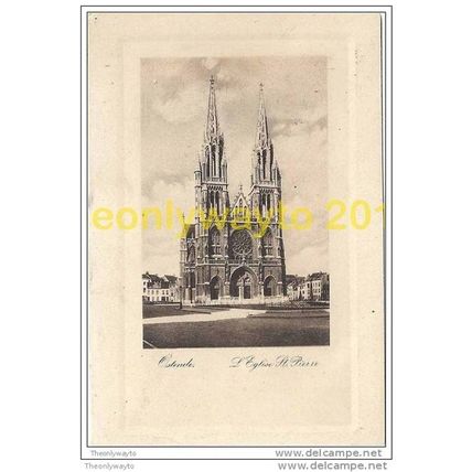 OSTENDE, L'EGLISE ST PIERRE, BELGIUM, 1911, Postcard
