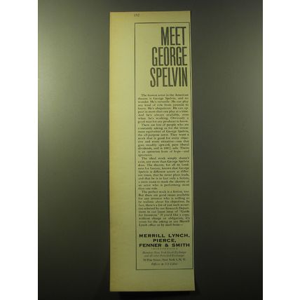 1960 Merrill Lynch Ad - Meet George Spelvin