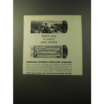 1960 American Express Travelers Cheques Ad