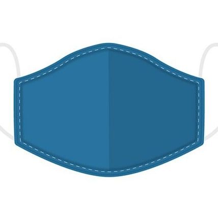 2x Blue Reusable Face Covering Mask Adults Teens