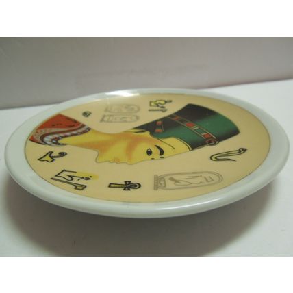 Small Faithi Mahmoud Nerfertiti 4" Plate With Gold Accents Made In Egypt ITC