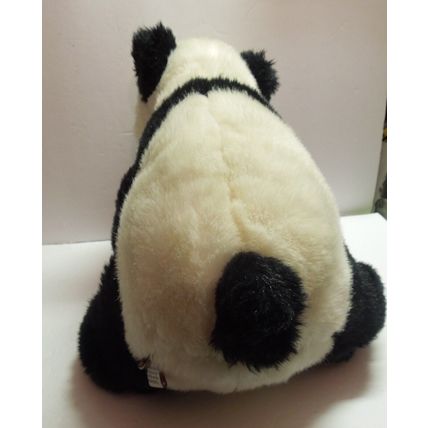 Vintage Gund Panda Bear 11" Plush Stuffed Animal Sitting Black Tail