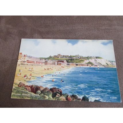 Valentines Postcard - The Beach, Dover Kent - Artist E.W Trick / A2081