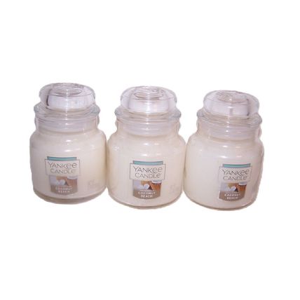 Coconut Beach Jar Candle Small Single Wick 3.7 oz Yankee Candle - Lot of 3