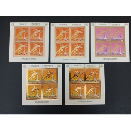 Sénégal 1976 Mi. 604 Klb. essais couleur Jeux Olympiques Olympic Montreal or