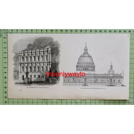 Whitehall, Banqueting Room & St Paul's, London, Book Illustration (Print), 1850
