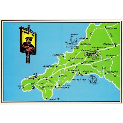 Jamaica Inn Cornwall Pub Map Postcard