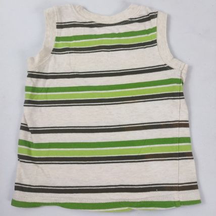 Old Navy Boy's Toddler Muscle T-Shirt - Green/White Stripe Sz 18-24M