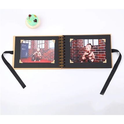 Woodside Home Living Ribbon Tie Scrap Book Style Photo Album 21.5cm x 15cm - Pin