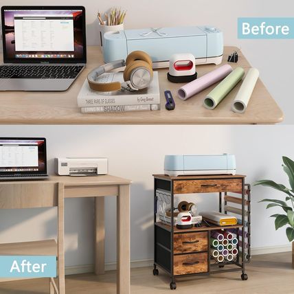 Storage Cart Compatible with Cricut Machines Stand Cutting Machine Stand with Dr