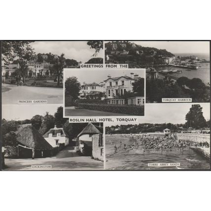 Roslin Hall Hotel, Torquay, Devon, c.1960 - Photochrom RP Postcard