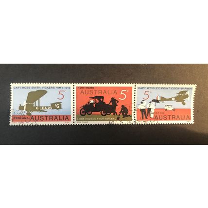 AUSTRALIA 1969 SG 0450a USED strip of 3