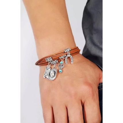 Silver Good Luck Cactus Multi-Layered Bracelet