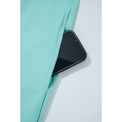 Mint Green Frilled Trim Crew Neck Loose Fit Mini Dress