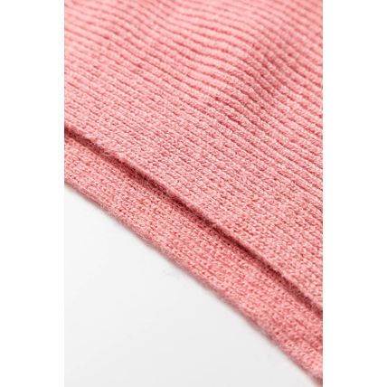 Light Pink Ribbed Knit Half Sleeve Plus Size Poncho Style Sweater