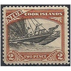 Niue 1932 SG57 2d Black & Red-Brown Mounted Mint . .