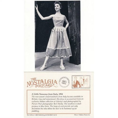 Postcard Ladies Fashion 1954 Liberty Sundress Italy Italian Bert Hardy Nostalgia