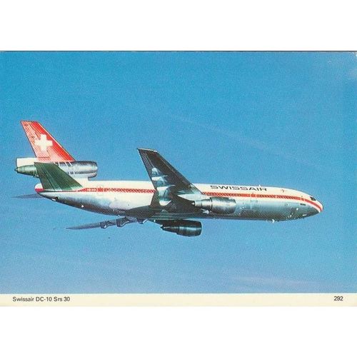 Swissair Douglas DC10 30 Aircraft Postcard (A11335)