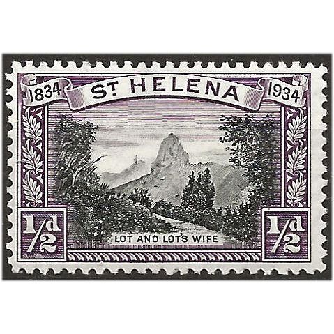 St Helena 1934 SG114 1/2d Black & Purple Mounted Mint . ..