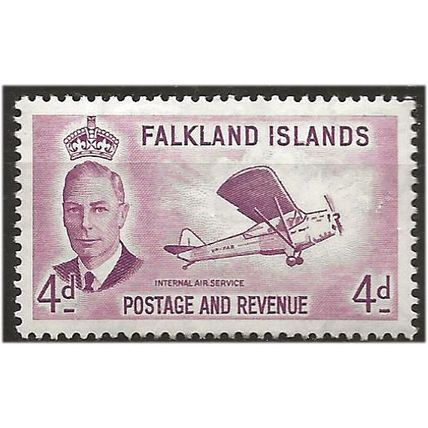 Falkland Islands 1952 SG177 4d Reddish Purple Fine Mounted Mint . .. .