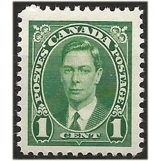 Canada 1937 SG357 1c Green Mounted Mint . .. .