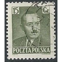 Mi 673: 15 gr. green Definitive Stamp: President Boleslaw Bierut