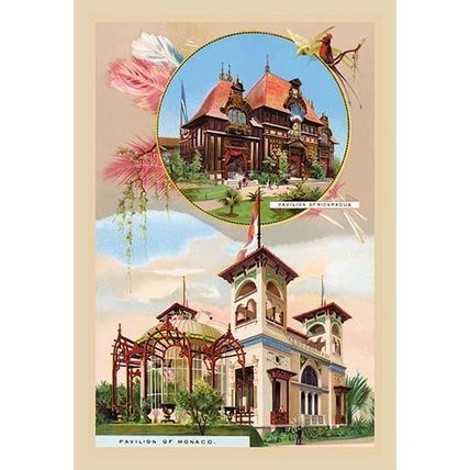 Pavilions of Nicaragua and Monaco at the Paris Exhibition, 1889 20 x 30 Poster